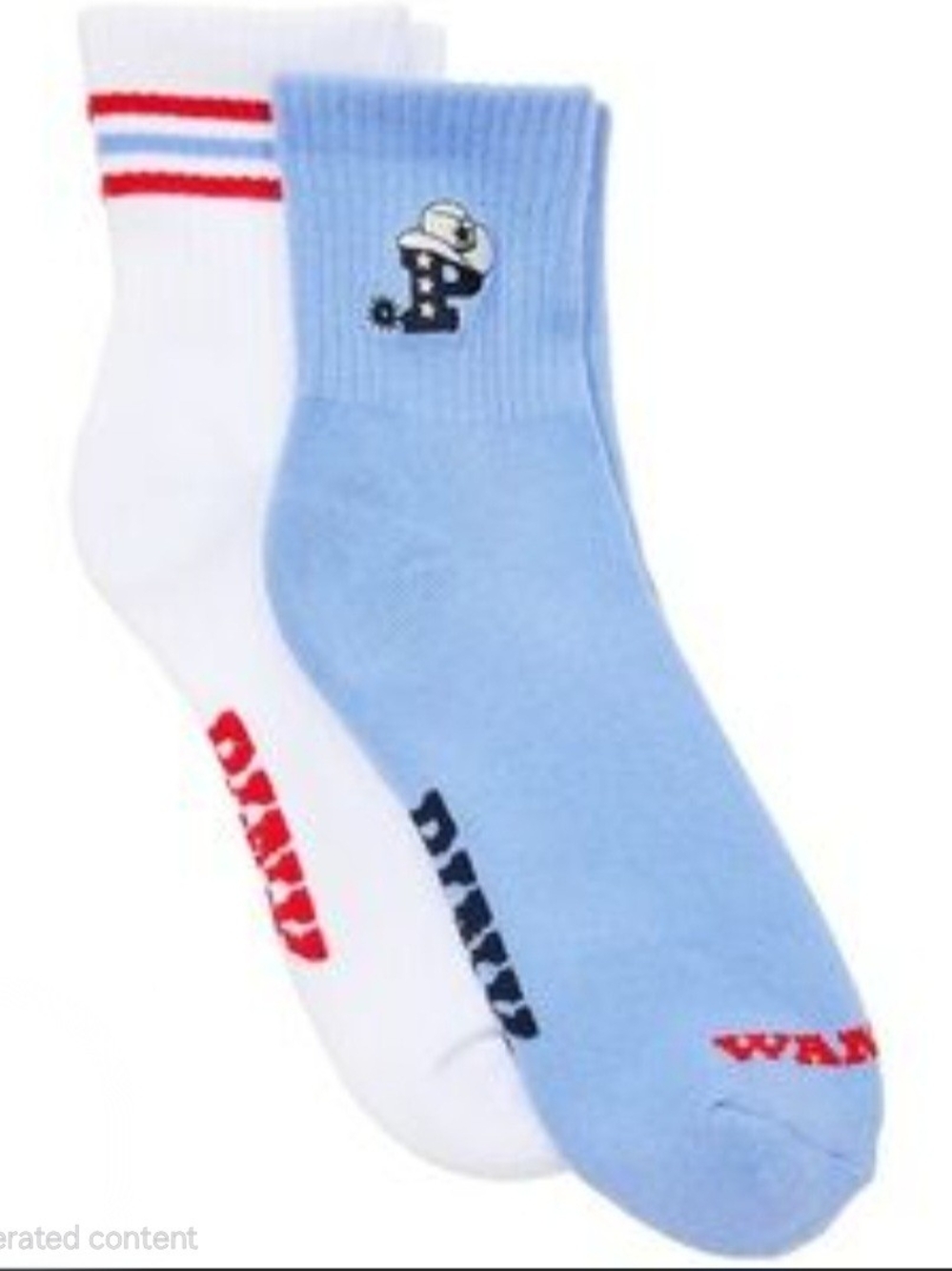 PINK Victoria's Secret Light Blue & White Athletic Crew Sock Duo